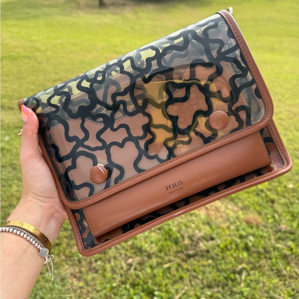 Tous Transparent Black and Tan Shoulder Bag